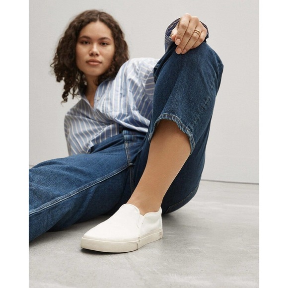 Everlane Unisex White The Forever Slip On Skater Sneaker Size W 13 M 11.5 main image 10
